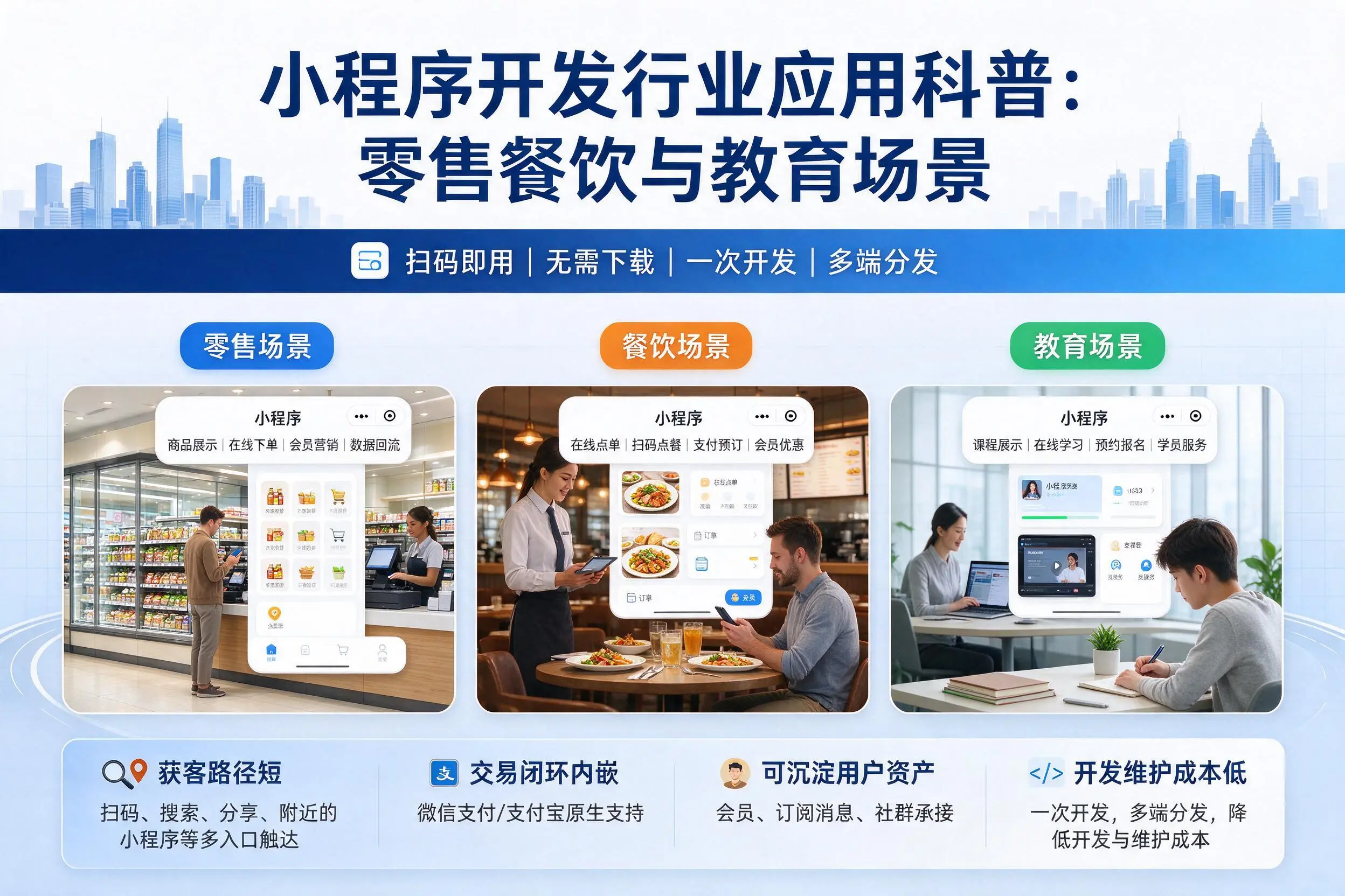 漯河小程序开发行业应用科普：零售餐饮与教育场景