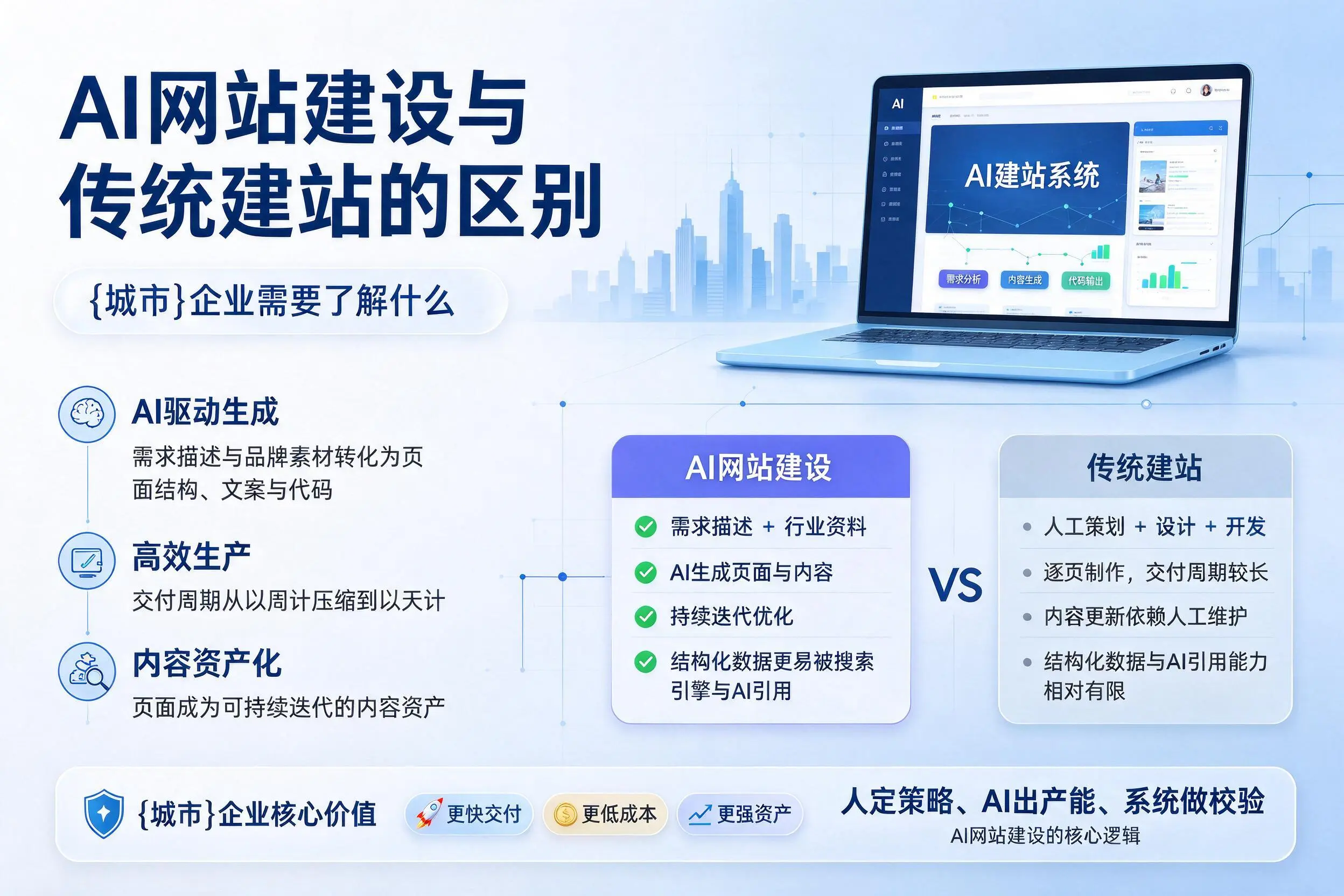 AI网站建设与传统建站的区别，漯河企业需要了解什么