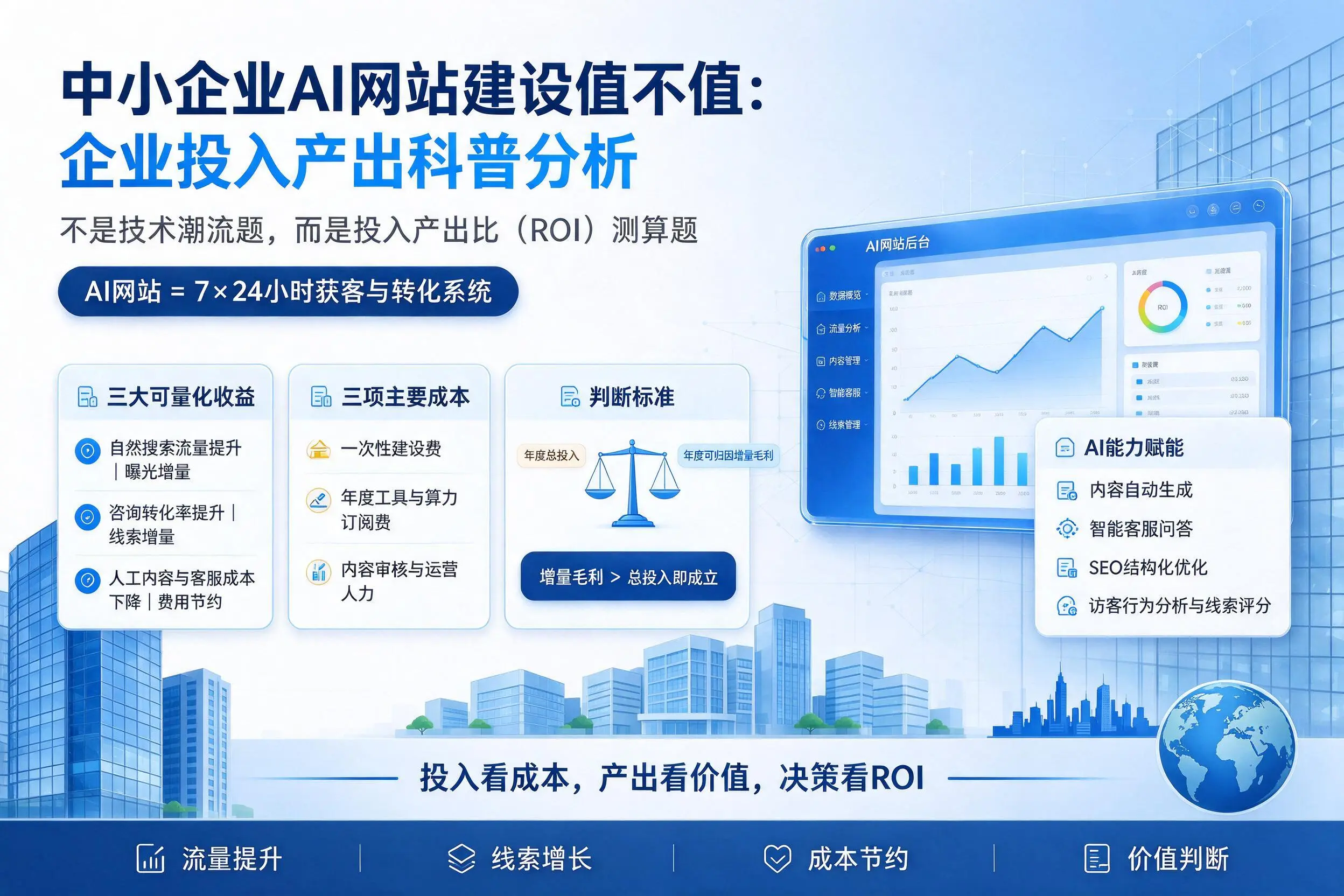 中小企业AI网站建设值不值：漯河企业投入产出科普分析