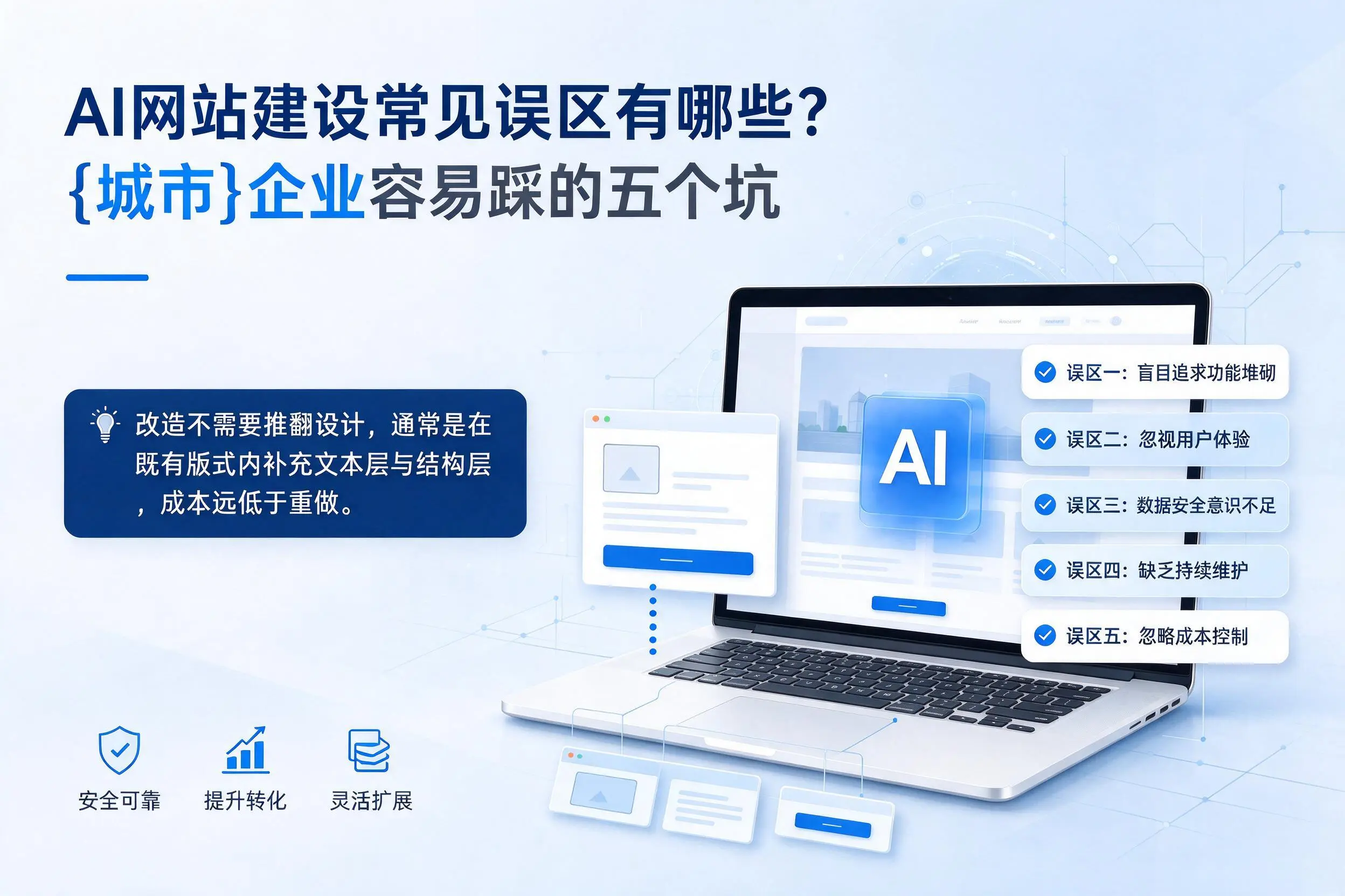 AI网站建设常见误区有哪些?漯河企业容易踩的五个坑