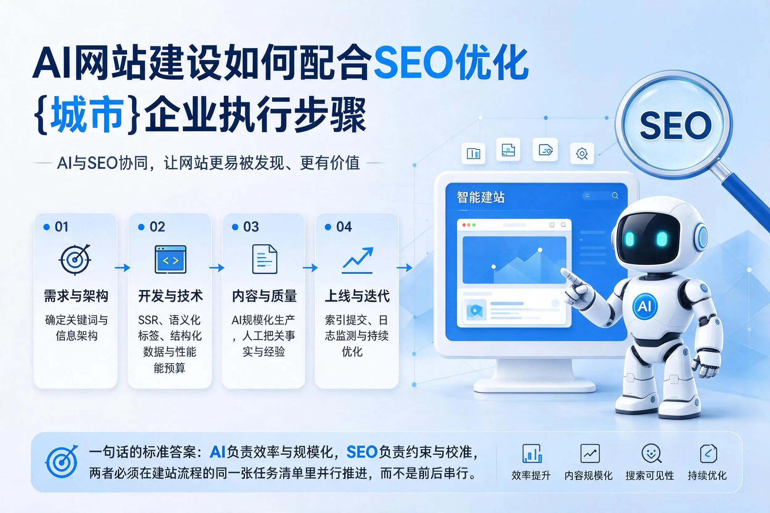 AI网站建设如何配合SEO优化,漯河企业执行步骤