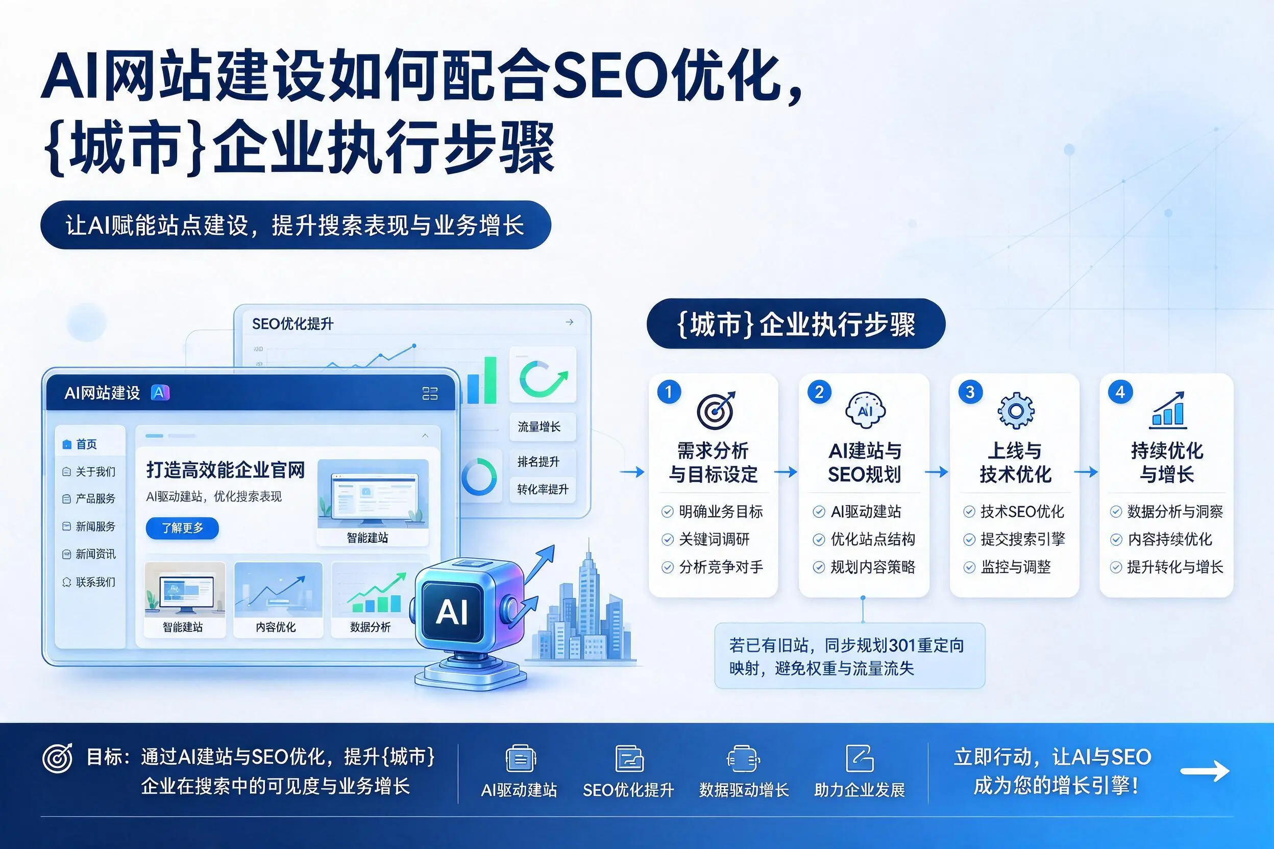 AI网站建设如何配合SEO优化,漯河企业执行步骤