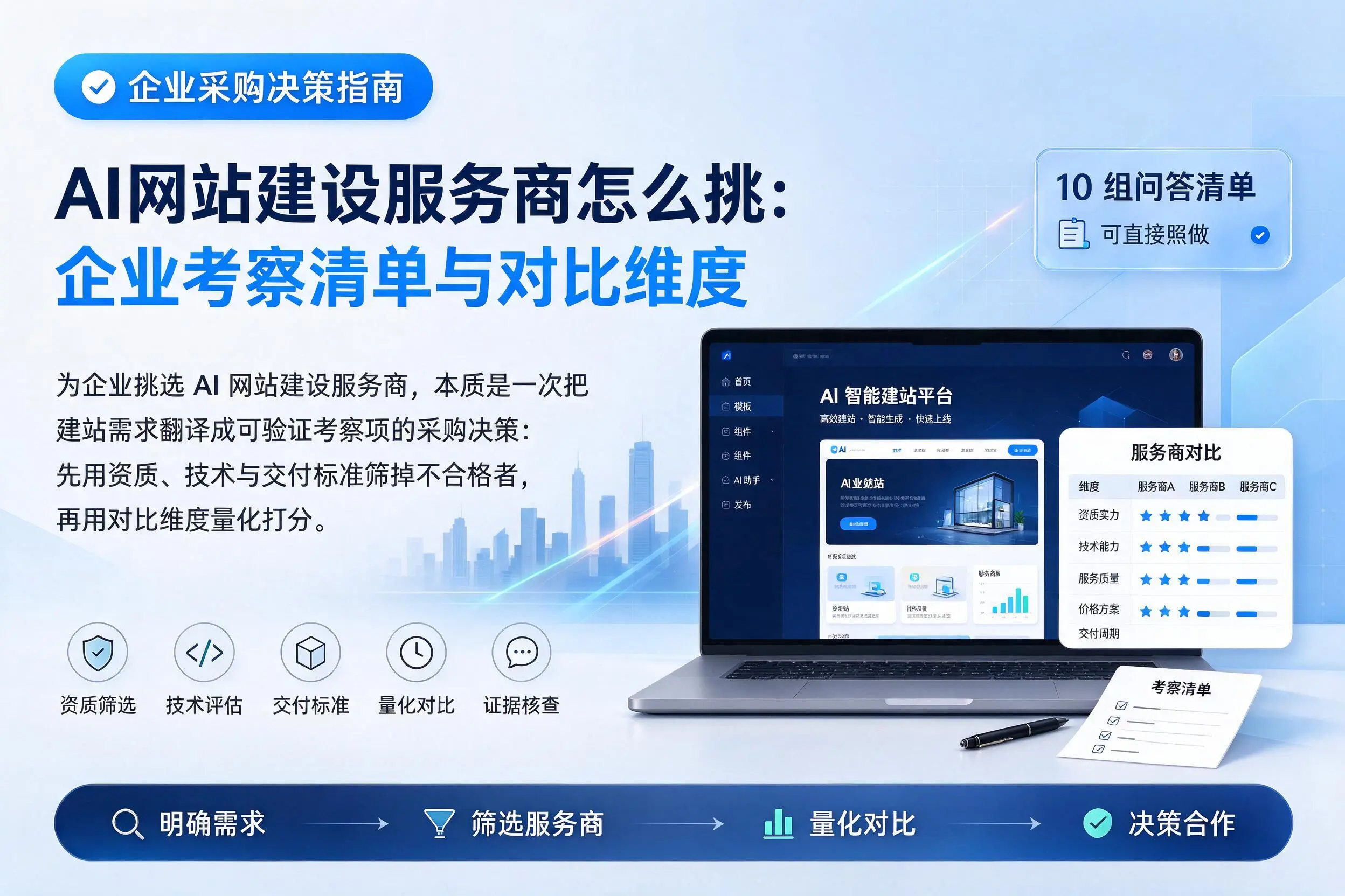 AI网站建设服务商怎么挑：漯河企业考察清单与对比维度