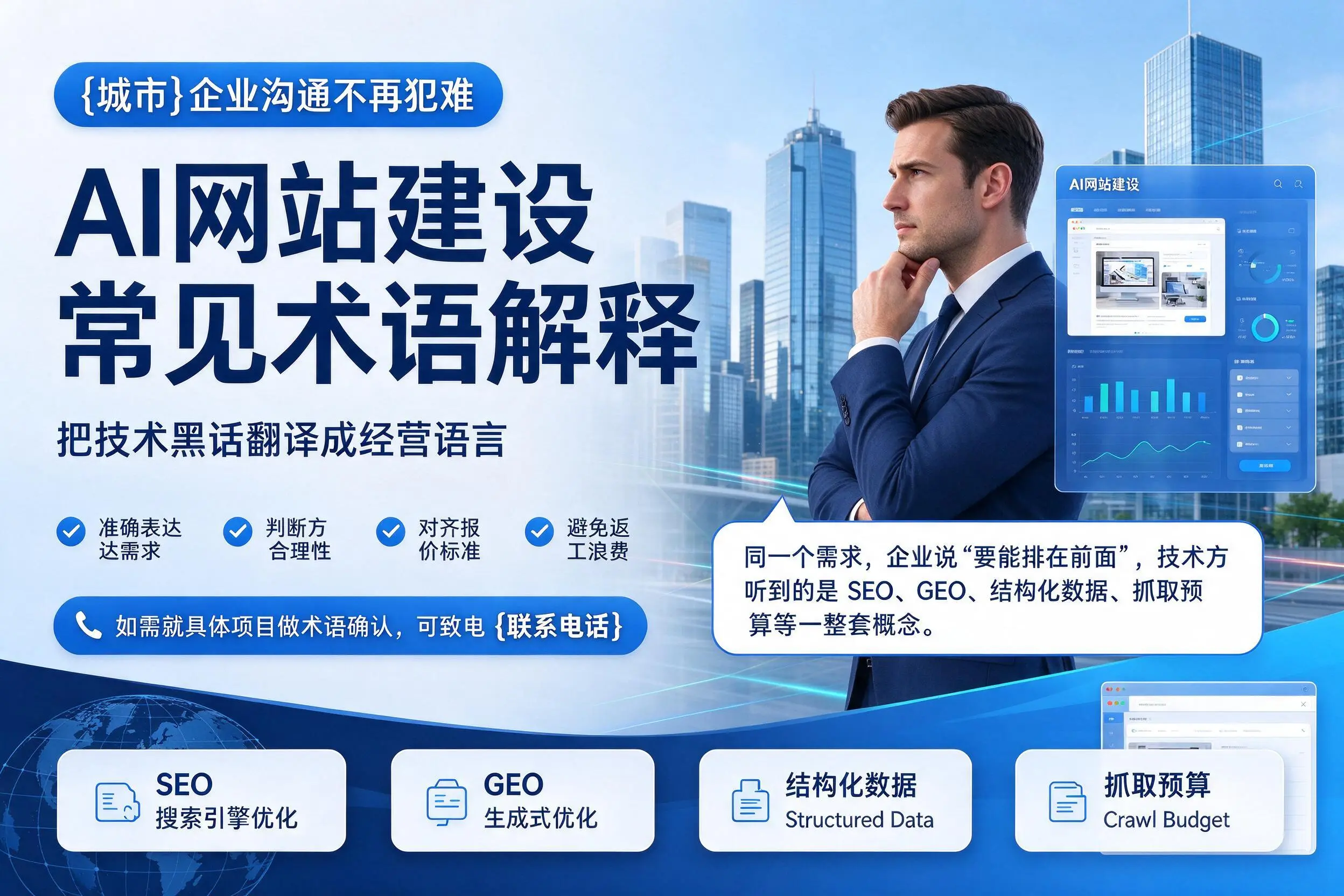AI网站建设常见术语解释，漯河企业沟通不再犯难