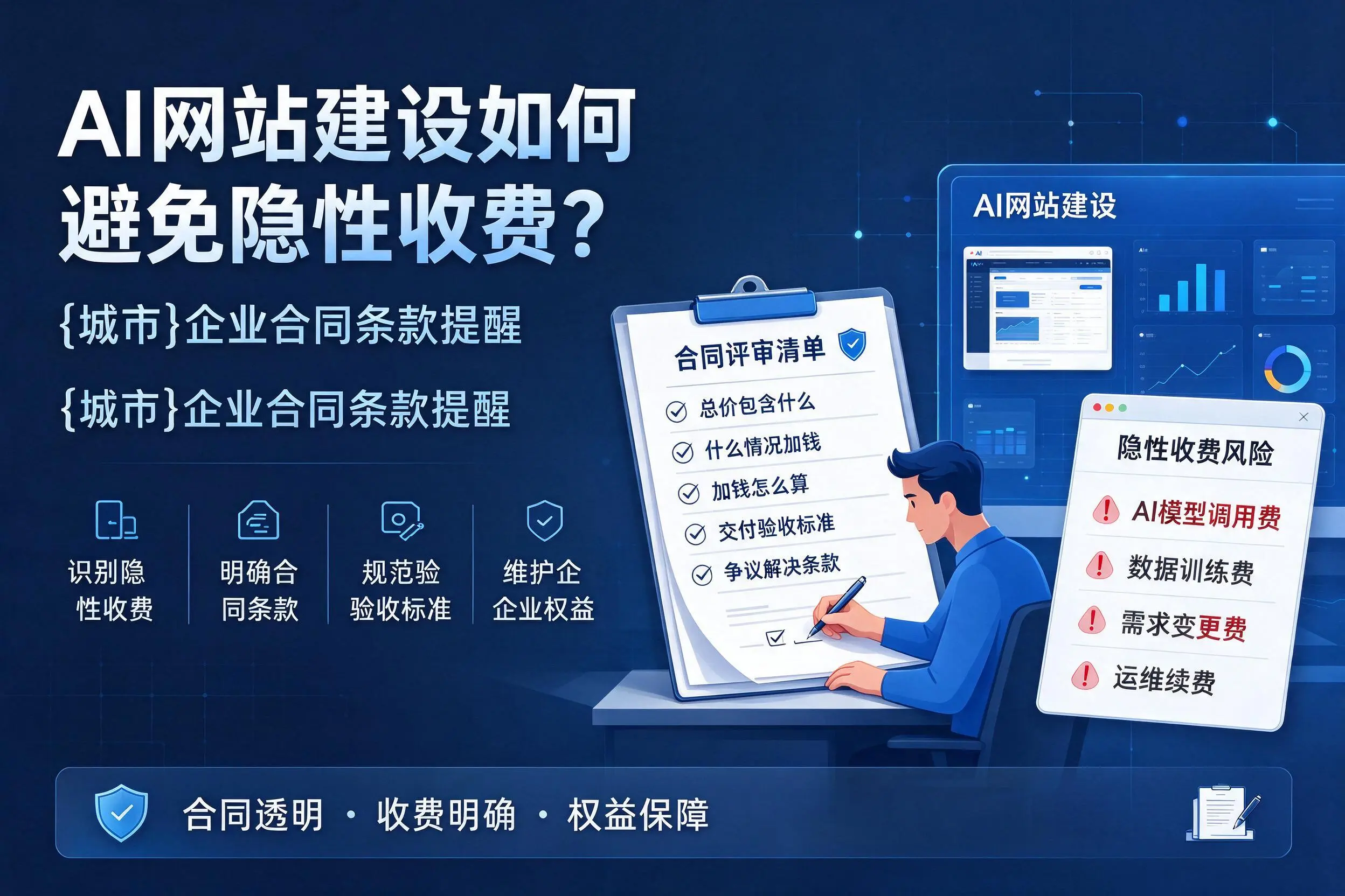 AI网站建设如何避免隐性收费?漯河企业合同条款提醒